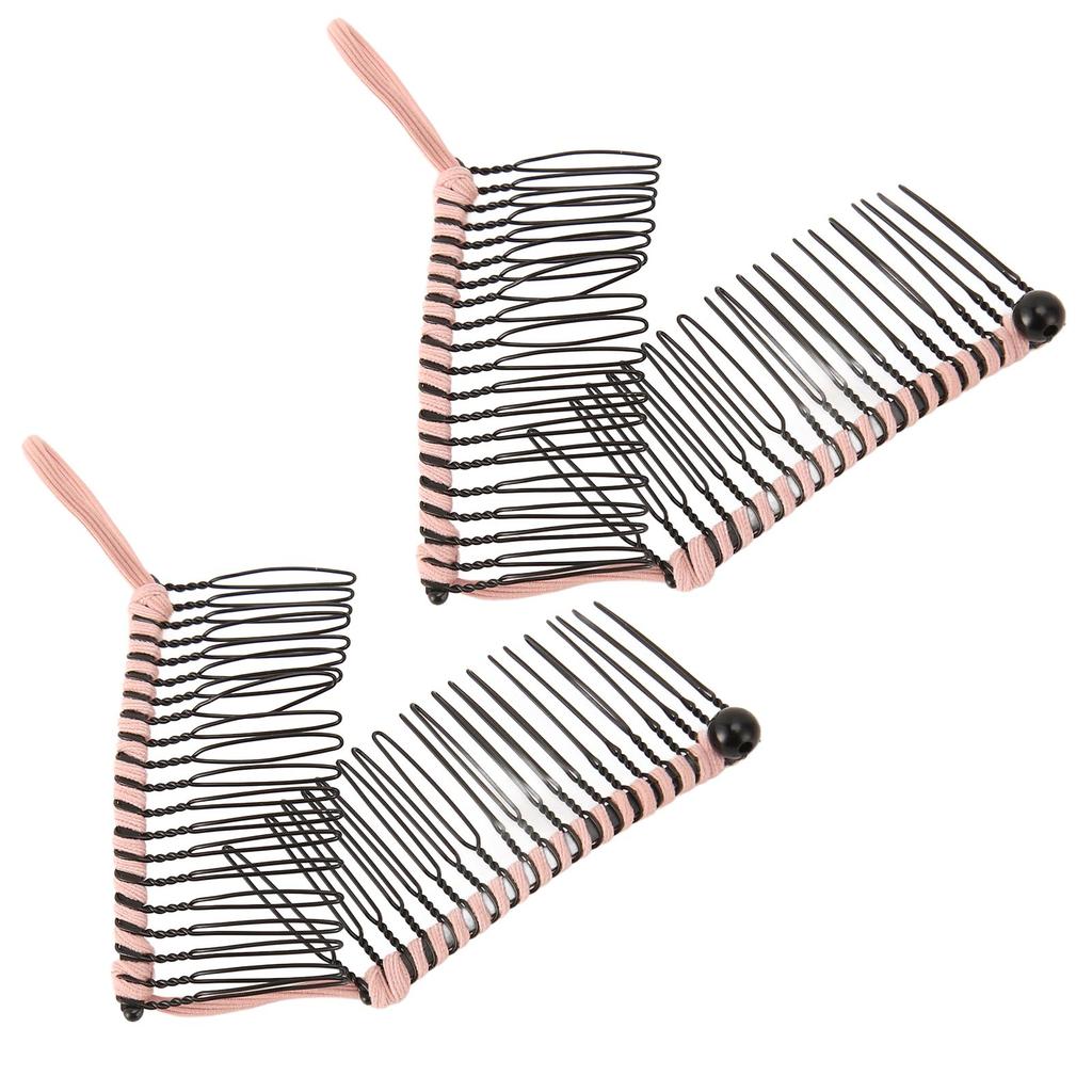 2Pcs Banana Hair Clips Metal Woven Thread Easy Simple Stylish Vintage Clincher Comb for Travel Family