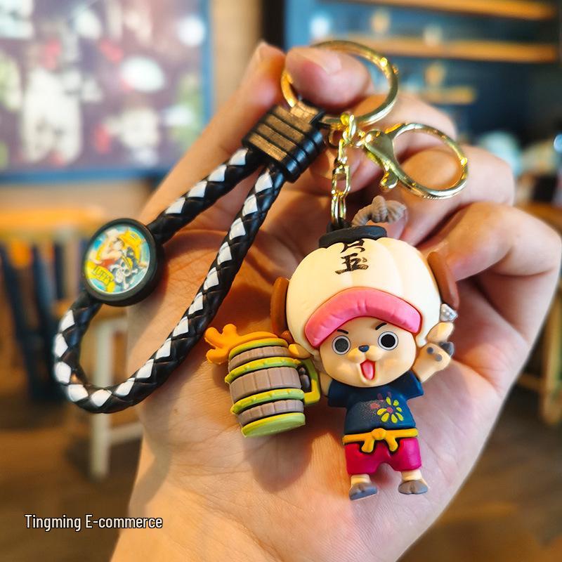 Cartoon Knit Luffy & Zoro Keychain Pendant