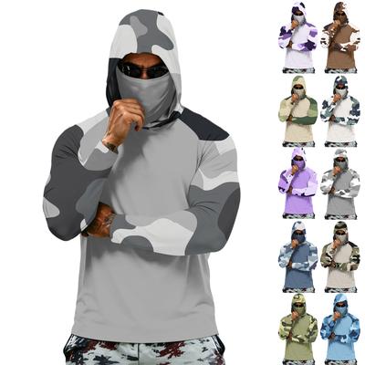 Camiseta de Manga Larga de Secado Rápido para Hombre de Verano Ropa Solar Pesca Fitness Deportes Hded Manga Larga Tp