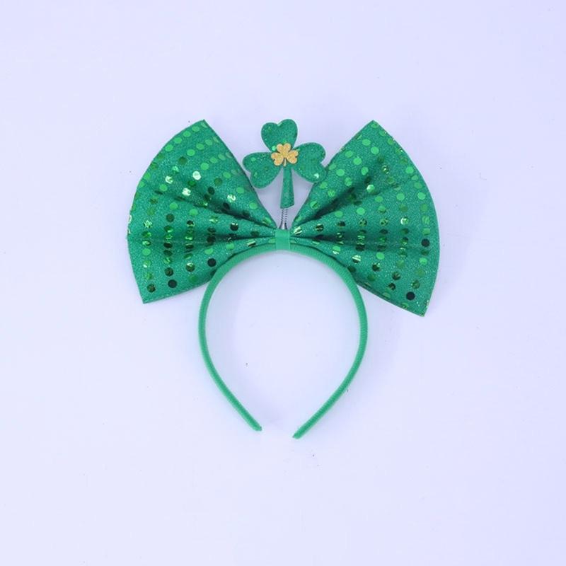 Irish Leprechaun Bowknot Hair Hoop Fashion Statement Karaoke Party Leprechaun for Irish Day Stage Photo Props