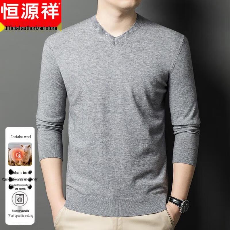 

Heng Yuan Xiang Men s Thick Warm Round Neck Wool Blend Pullover Sweater XL