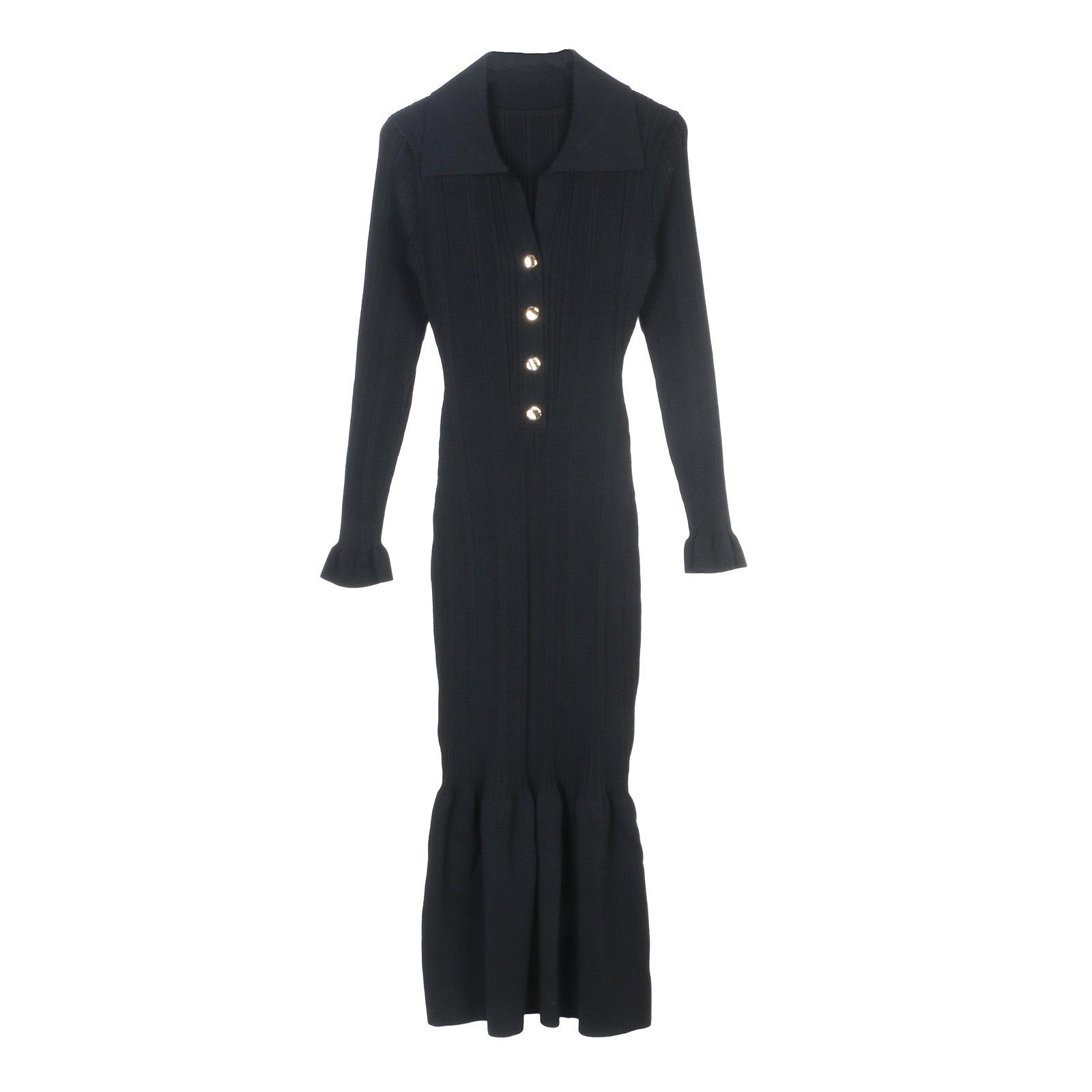 

Элегантное вязаное платье «рыбий хвост» - стиль французской светской львицы Зои для осени/весны Small