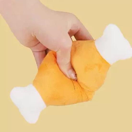Dog Toy Chicken Legs Shape with Sound Design Squeaky Toy Soft