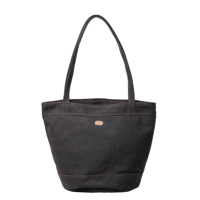 

Простая сумка-ведро в стиле ветра, большая вместимость, однотонная, литературная и универсальная наплечная сумка, утолщенная и прочная, портативная женская сумка One size