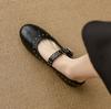 Fashion Rivet Buckle Strap Ballets Shoes Ladies Solid PU Leather Flats Woman Soft Bottom Mary Janes Femme Stud Mocassines Barefoot Shoes