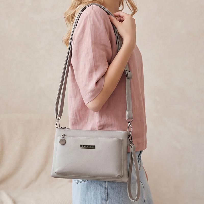 Middle-aged Mother Bag Female PU Messenger Bag Multi-layer Shoulder Bag