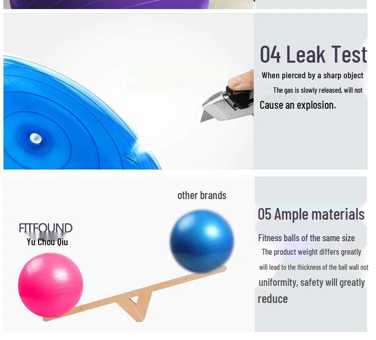 Durable PVC Yoga Stability Ball - Thickened, 55-85cm, Logo Support Available