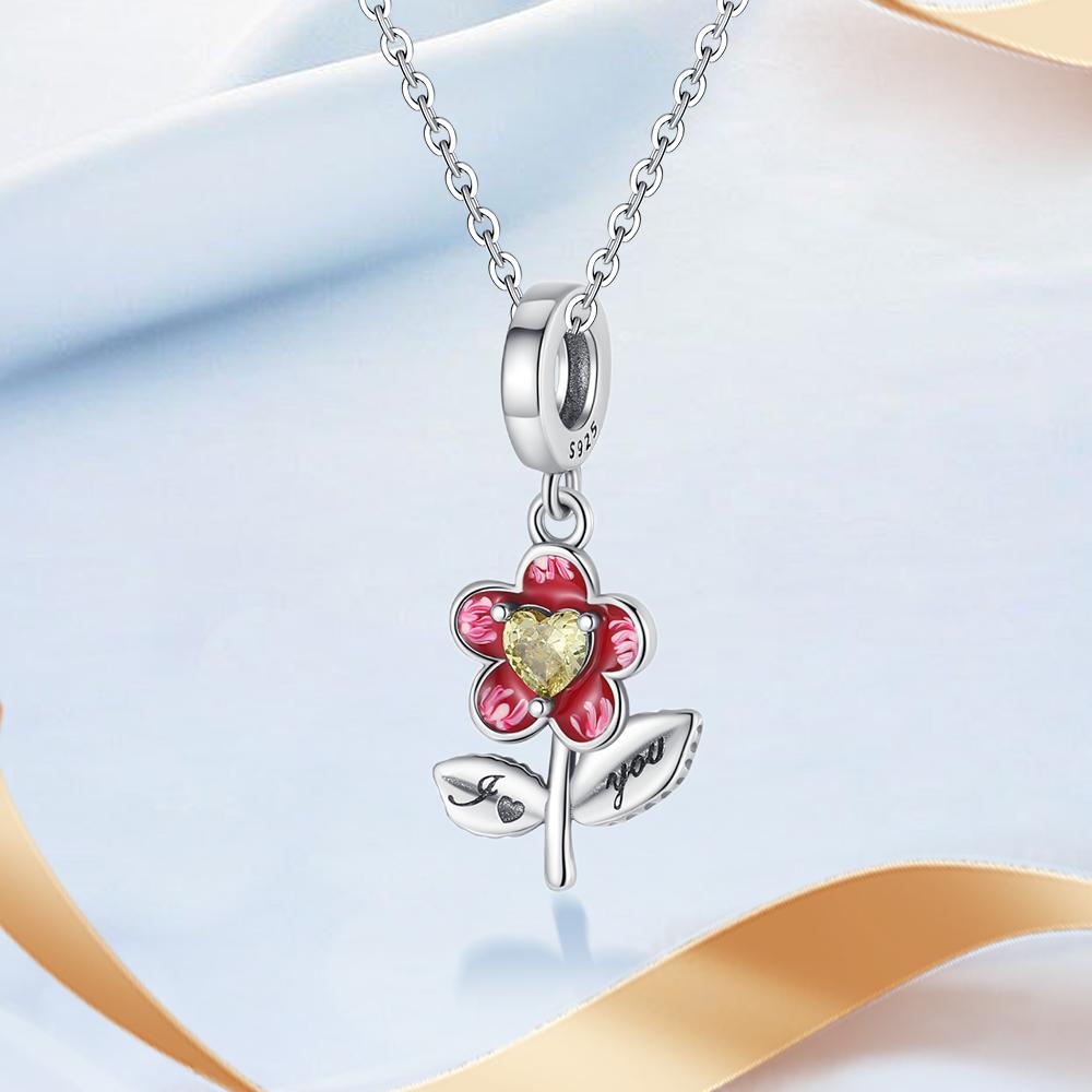 Cherry Blossom Rose Daisy Dragonfly Heart Copper Plated For Charms Copper Plated Original Bracelet For Jewelry Making