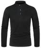 Men'S Henry Collar Long Sleeve Polo Shirt Men'S Autumn Casual Breathable Daily Spring High Quality Bottoming Shire Tt