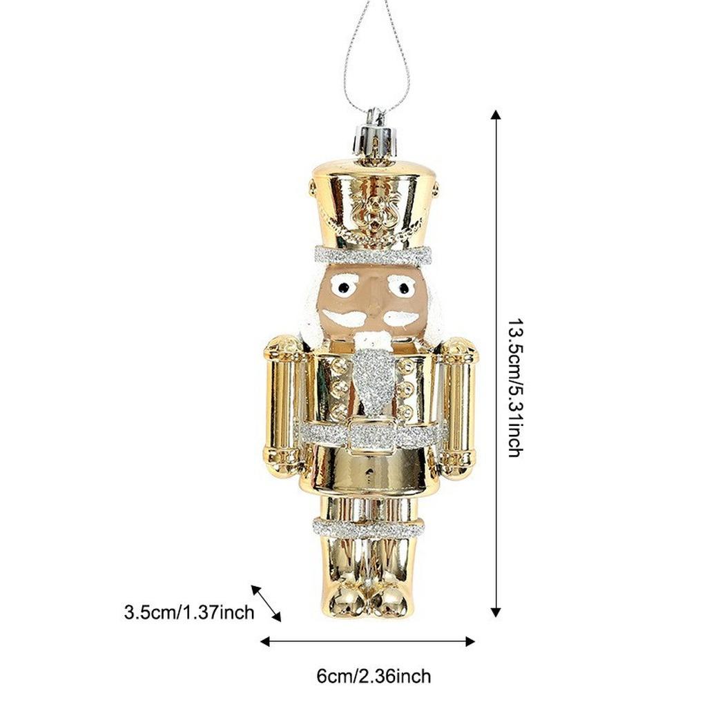 New Year Cute Cartoon Electroplated Plastic Christmas Hanging Ornament Xmas Tree Decoration Pendant for Holiday Festival Decor