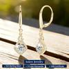Anziw 0.5CT 5mm D Moissanite Drop Hoop Earrings for Women 925 Silver Flame Design Pendant Wedding Engagement Earrings 2025 New