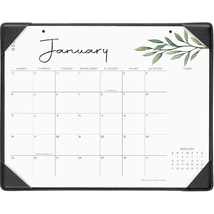 Cabbrix Desk Calendar 2026 with Desktop Mat, Simple Desk Pad Calendar 15 x 12 Inch Covering January 2026 to December 2026, Desk Blotter Calendar for чёрный