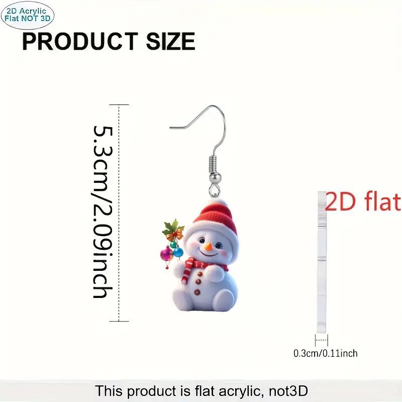 עגילי איש שלג קריסטל לחג המולד חוצי גבולות - תכשיט חגיגי וחמוד