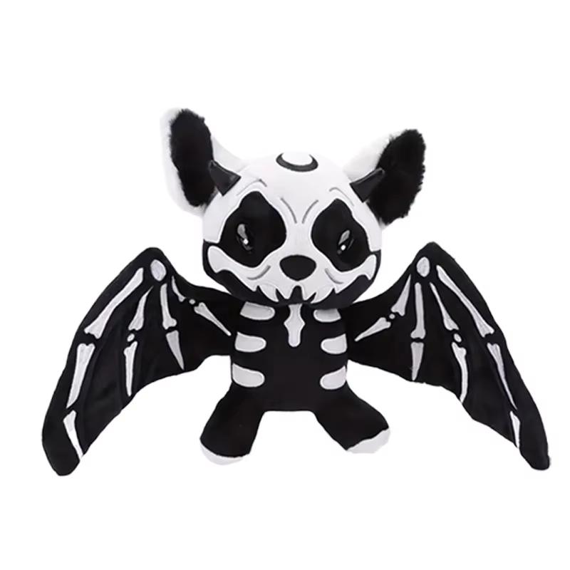Halloween Two-Color Skull Skeleton Bat Stuffed Toy Stuffed Animal Novelty Scary Bat Halloween Decoration For Children The Gifts