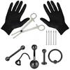 Stainless Steel Piercing Tool Kit Body Piercing Jewelry Set Lip Nose Ear Navel Button Rings Non Rusting Non Fading with
