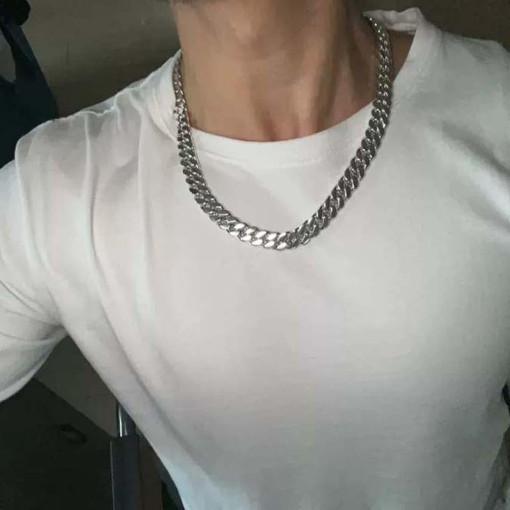 Luxury Silver-plated Neck Chain Metal Exaggerated Men Necklace 10MM Twists Necklace  Birthday Gifts