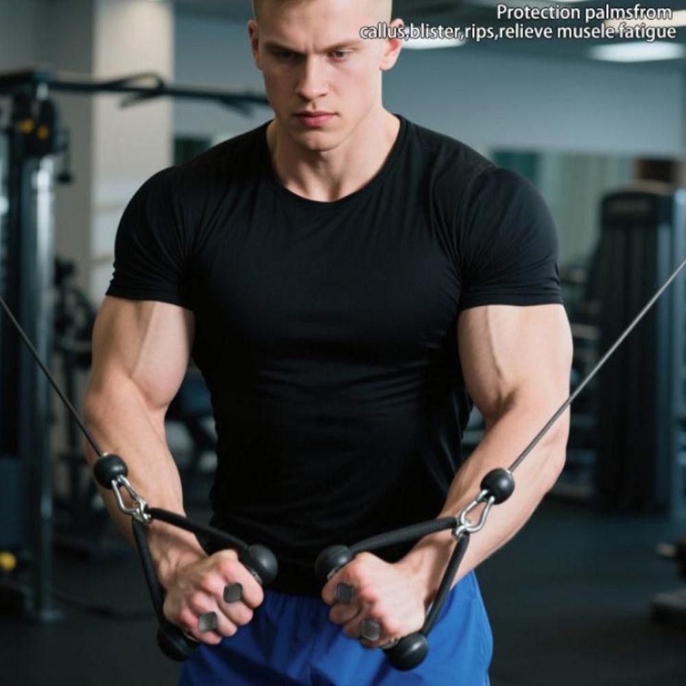 1 paire de poignées ergonomiques d'haltérophilie, poignées élastiques en silicone pour paume, gants d'entraînement et de gym