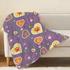 Lightweight Flannel Blanket with Cute Heart Paw Prints – Soft, Colorful Warm Throw for Home, Halloween & Christmas