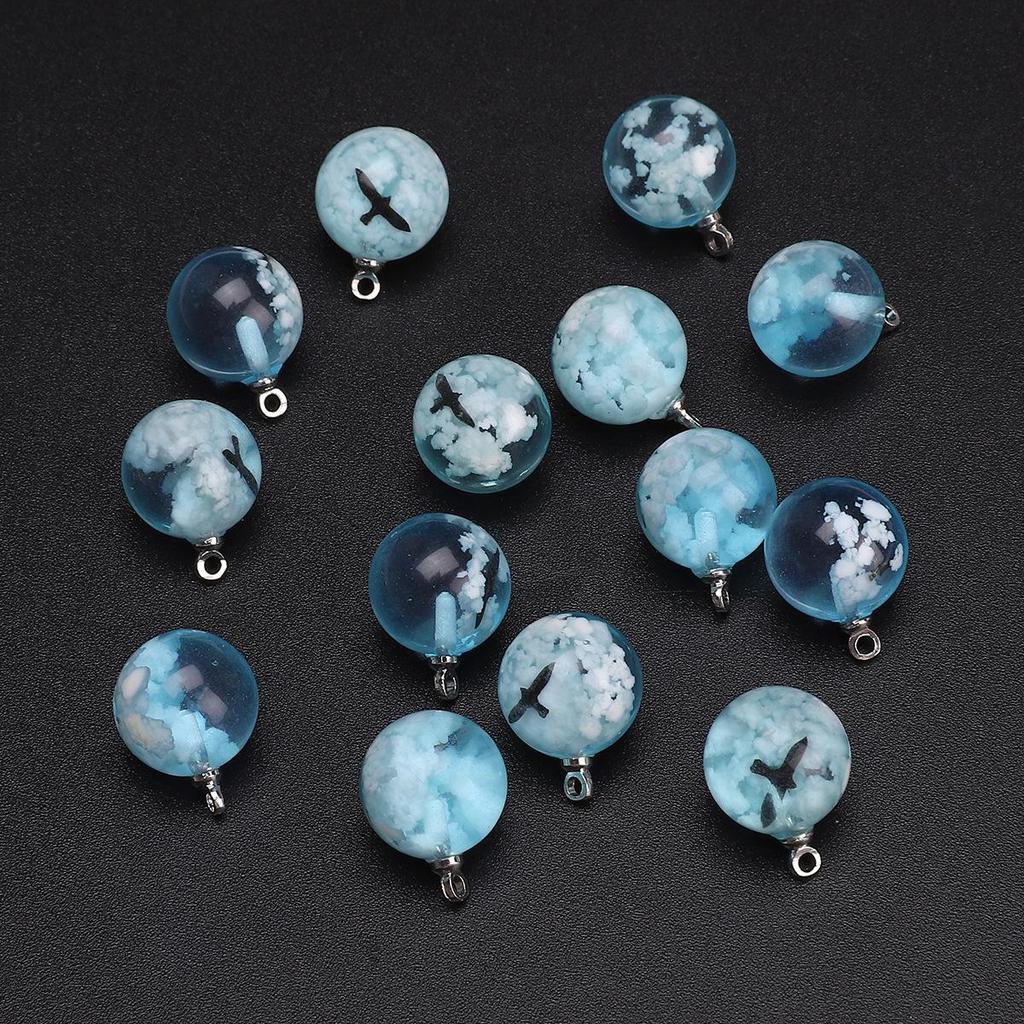 Handmade Resin Bead Set for DIY Bracelets & Necklaces - Moon, Round & Loose Beads, Jewelry Accessories
