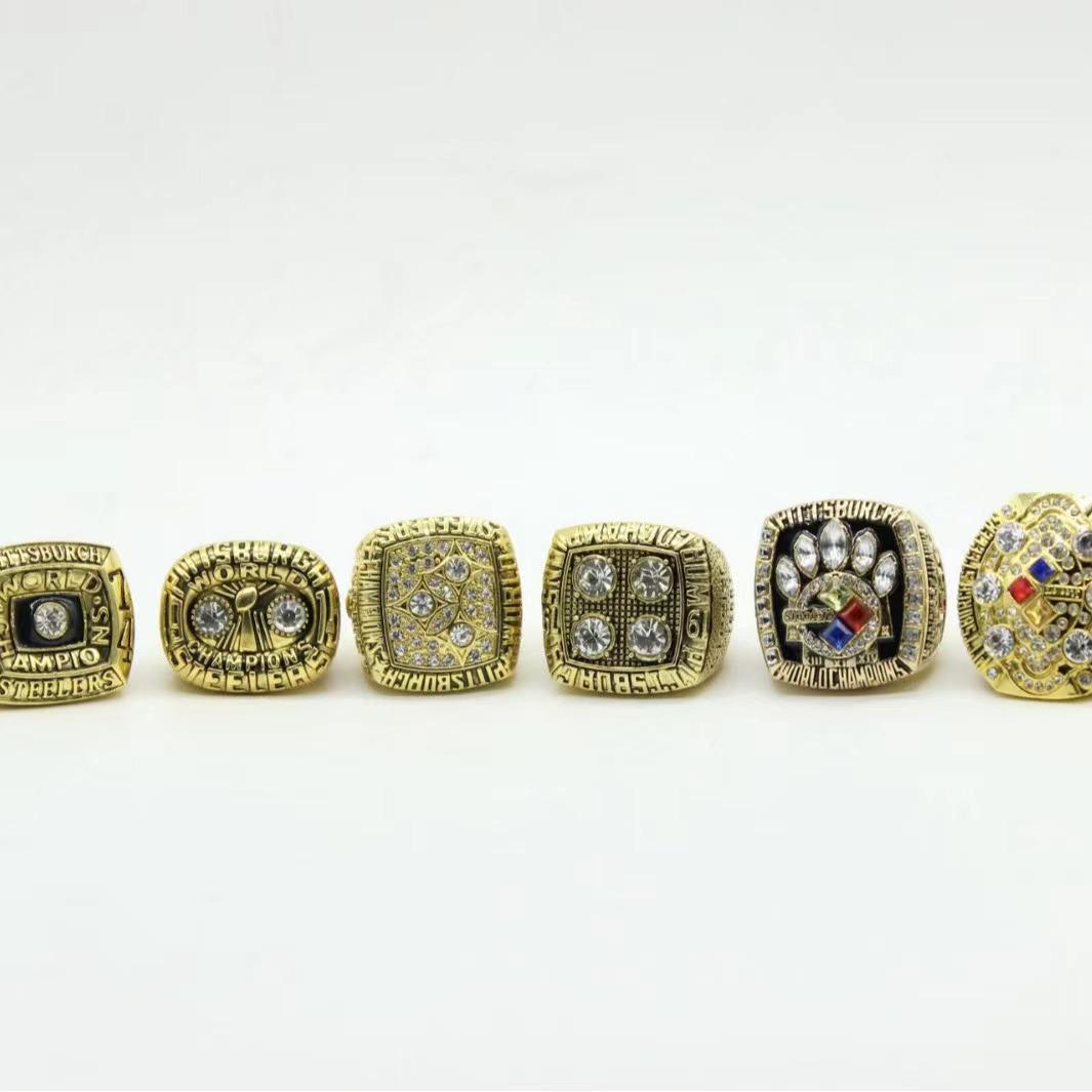 Pittsburgh Steelers NFL Super Bowl Championship Rings Set (6 Rings) Size 11