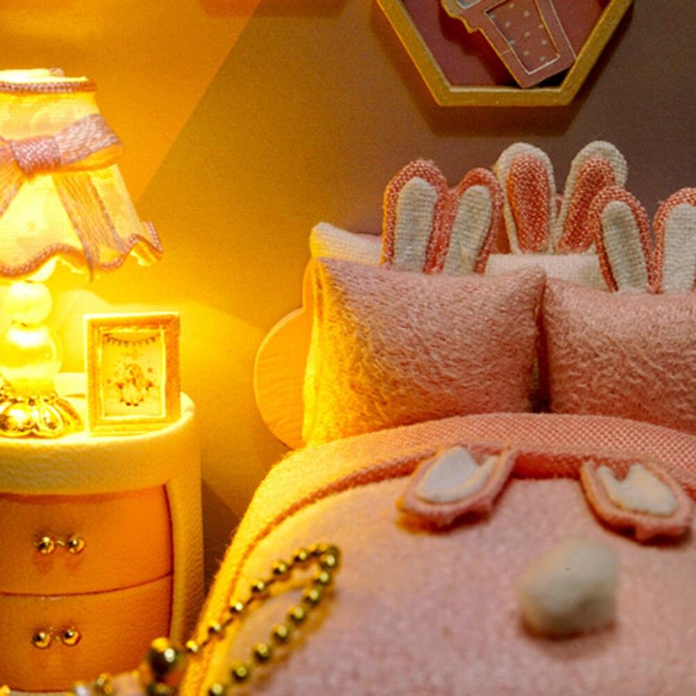 Baby House Mini Miniature Doll House DIY Small House Kit Making Room Toys Home Bedroom Decorations with Furniture Wooden Craft