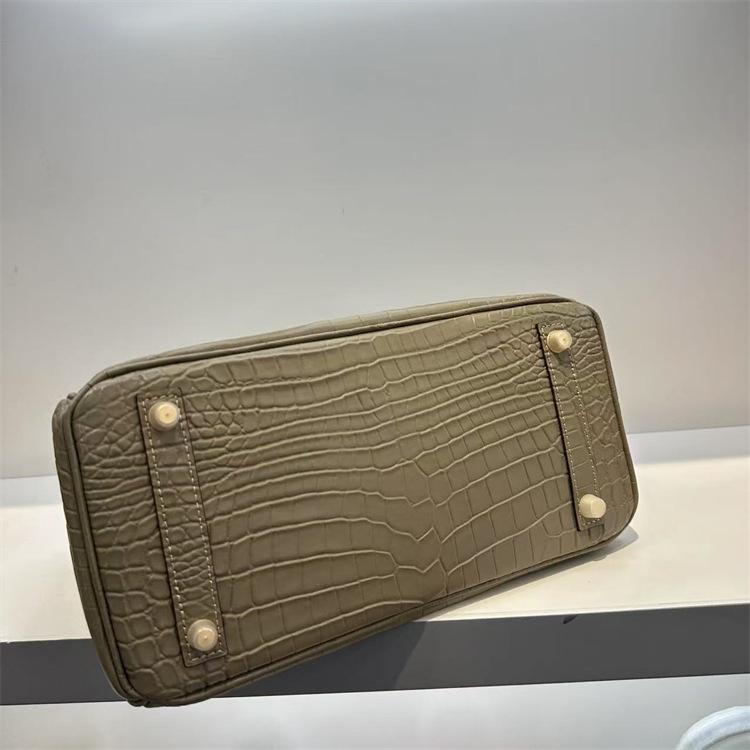 Pelle bovina primo strato motivo alligatore opaca portatile a spalla a tracolla borsa da donna premium transfrontaliera