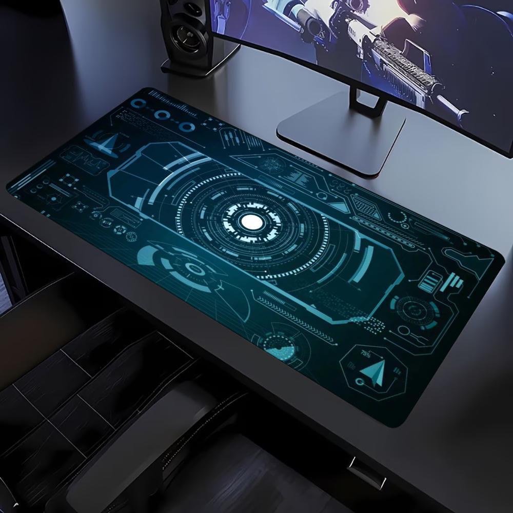 Cyber Circuit Tech Design Extended Mouse Pad Non Slip Rubber Desk Mat For Gaming Laptop Keyboard And Home Office Workstation