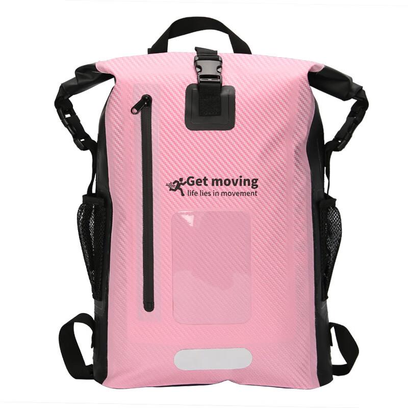 OEING Waterproof Carbon Fiber Texture Backpack with Phone Window