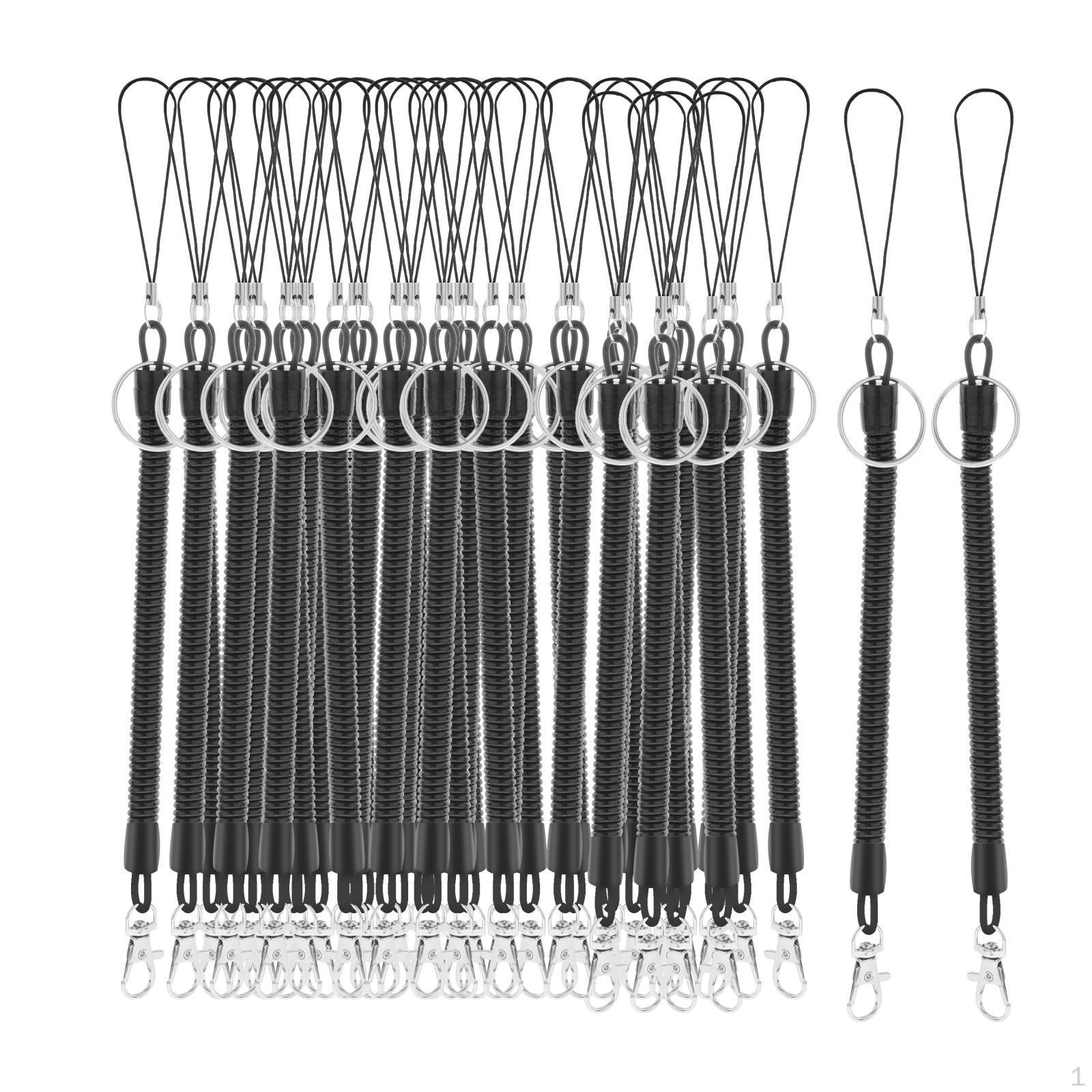 

50 Pieces Spiral Keyring Lanyard for black