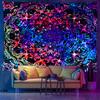 Psychedeliczny Bohemian Mandala Gobelin Fluorescencyjny Reakcja UV Wiszący na Ścianę Pokój Wystrój Domu