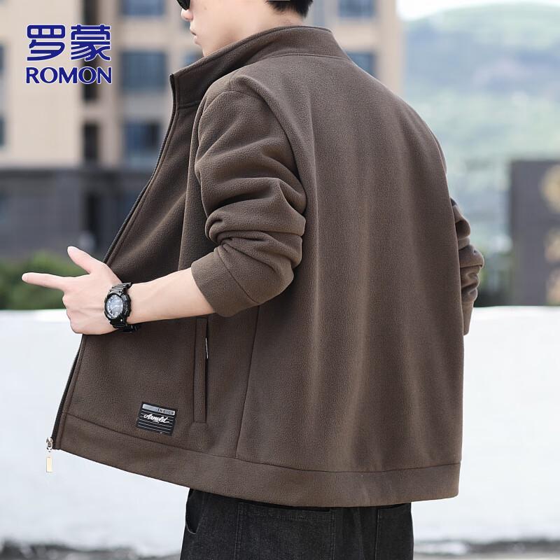 Romon Men's Casual Fleece Jacket
