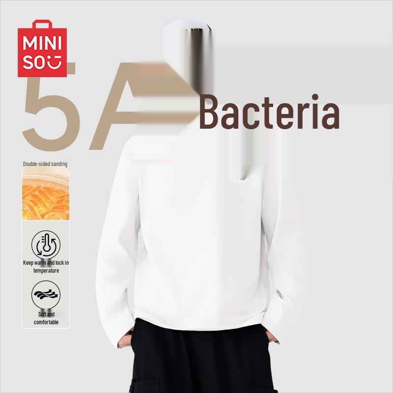 MINISO Men s Fleece Lined Thermal Long Sleeve T-Shirt XL
