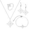 Stainless Steel Jewelry Set Witchcraft Knots Pendant Necklace Bracelet Earring Rings Collection Fashionable Accessories