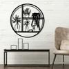 Minimalist Black Metal Circle Plant Shelf Wall Art Sculpture for Kitchen Dining Room Home Decor New Year Gift
