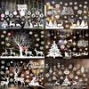 Christmas Static Window Clings Snowflakes Reindeer Santa Claus Stickers Xmas Home Decorations For Glass