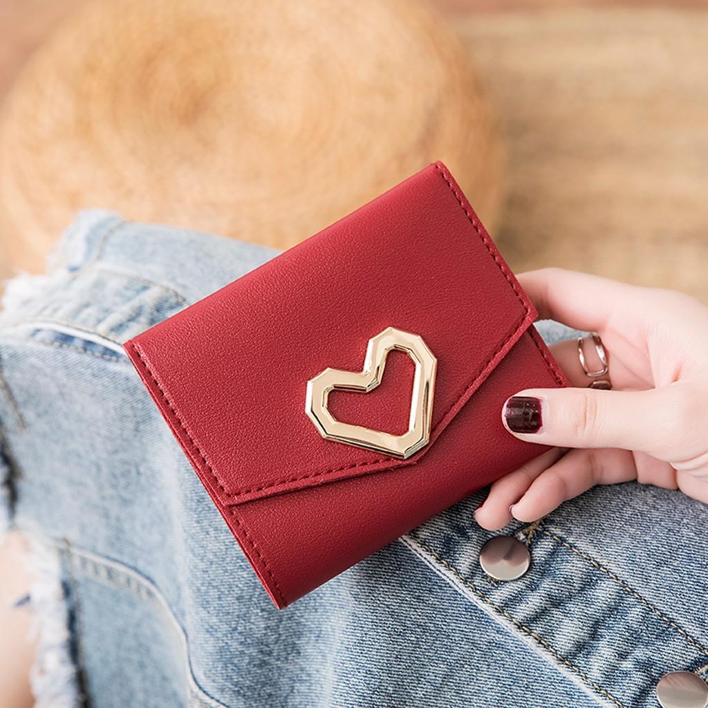 Mode Frauen Haspe Kurze Brieftasche Geldbörse Halter Multi-Karte Position Kupplung