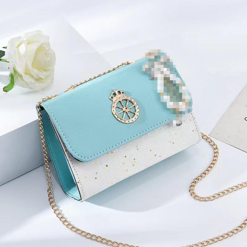 New Chain Girl Shoulder Bag Korean Contrasting Girl Crossbody Bag Fashionable Sequins Decorated Exquisite Pendant Sewing Thread