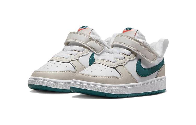Nike Court Borough Abrasion Resistant Low top Skateboard Shoes Gray White Green Infant And Toddler BQ5453-017