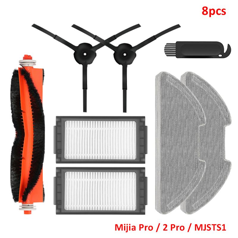 Main / Side Brush Hepa Filter Mop Cloths Main Brush Cover For XiaoMi Mijia Robot Vacuum-Mop Pro / 2 Pro / MJSTS1 Spare Parts