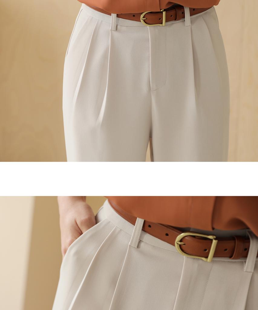 Ppaeppae Two-Pin Tuck Semi-Baggy Slacks