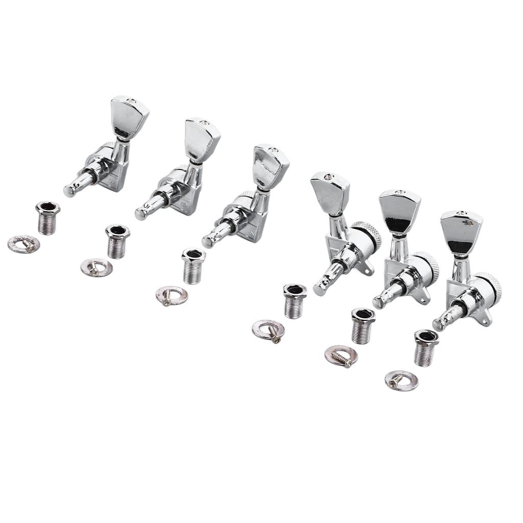 6PCS Guitar Locking Tuners Triangular Hd String Tuning Key Pegs NaMachine Hds Replacement 3 Right 3 Left