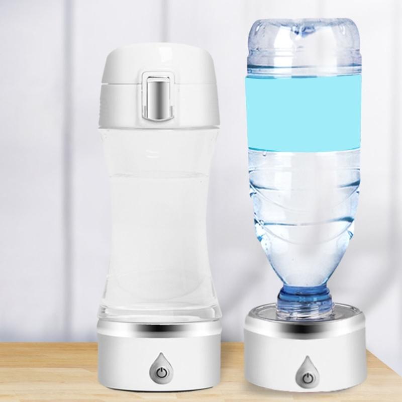 Wasserstoffreiches Wasserflasche mit USB-Aufladung Wassergenerator Ionisator 350ml Trinkbecher für Zuhause Büro und Reisegebrauch
