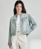 Covernat Woman Women'S Zip-Up Biker Denim Jacket Blue