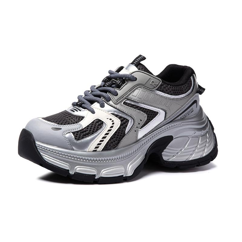 

2025 весна новые ретро платформа кроссовки для папы модные дышащие сетчатые спортивные туфли повседневные универсальные популярные женские туфли 40