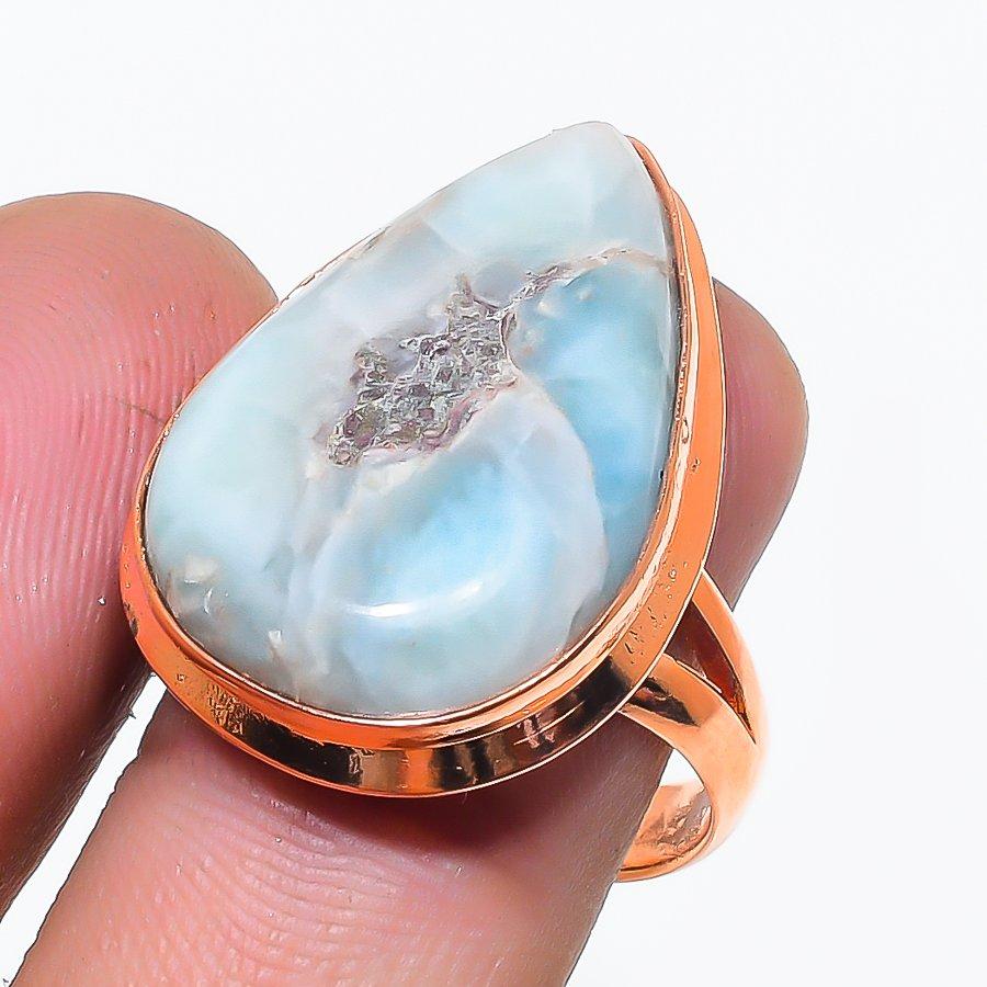 

Natural Republic Larimar Gemstone 925 Sterling Silver Jewelry Ring Size 9 AR-16841