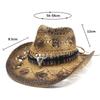 Women Straw Hollow Western Cowboy Hat Lady Beach Cowgirl Panama Sun Hats