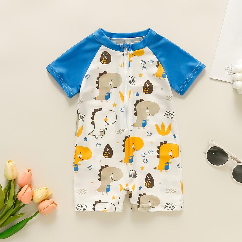 Children's Color-blocked Hollow One-piece Swimsuit