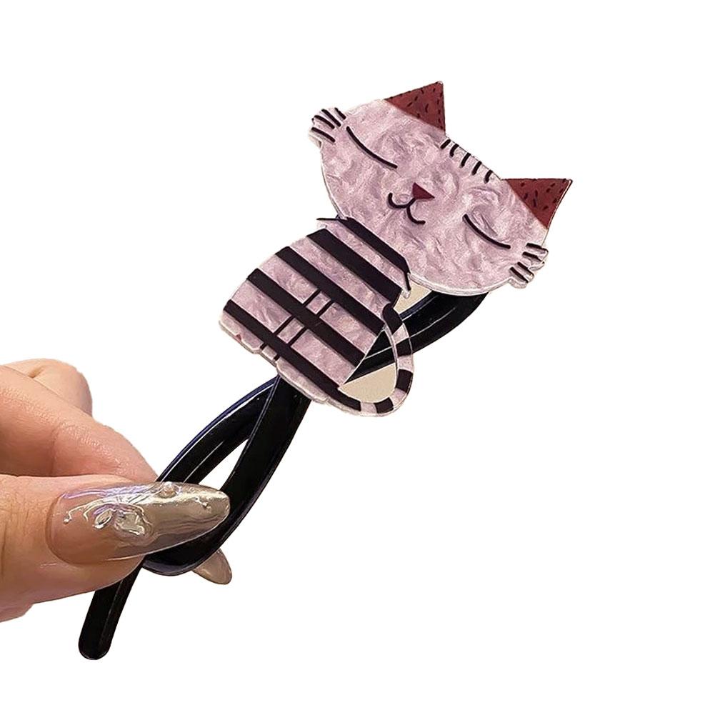 

Cute Cat Hair Clip for Women Elegant Twist Clip Fashion Girl Ponytail Hairpin Secure Hold Non-Slip Hair Accessory Daily Wear