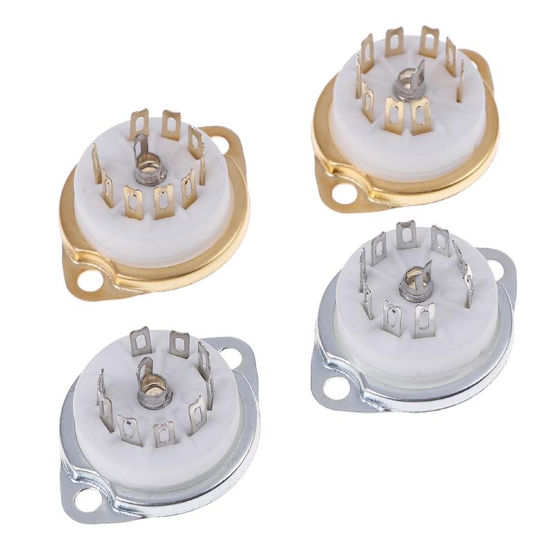 1Pc Chassis Mount 9Pin Ceramic Tube Socket For El84 Ecc82 6922 12Ax7