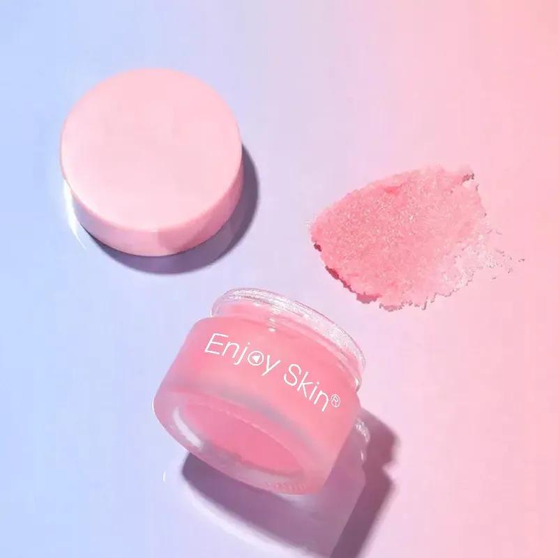 Strawberry Lip Scrub Exfoliator for Soft Lips, Fruit Flavored Dead Skin Remover, Gentle Lip Care Treatment, Portable